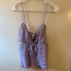 Rue21 Lavender Ruffled Textured Spaghetti Strap Top (L) 💜